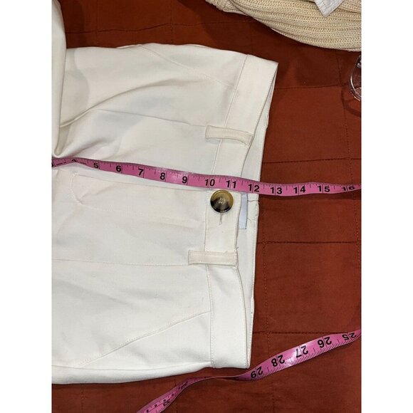 Danielle Bernstein Cream High-Waisted Slim Fit Cotton Pants Women's Size 6 - Picture 7 of 8